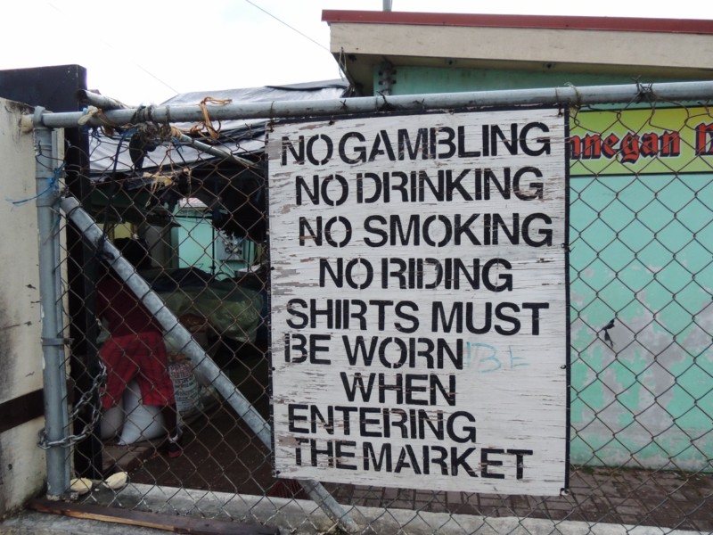 Everything is forbidden in this market, Belize City, Belize