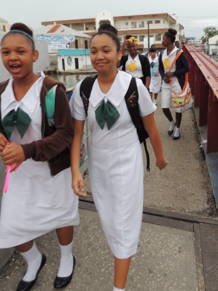 Back from school, Belize City, Belize