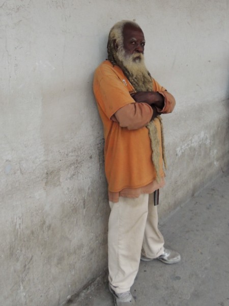 Guy doesn't seem to like being photographed, Belize City, Belize