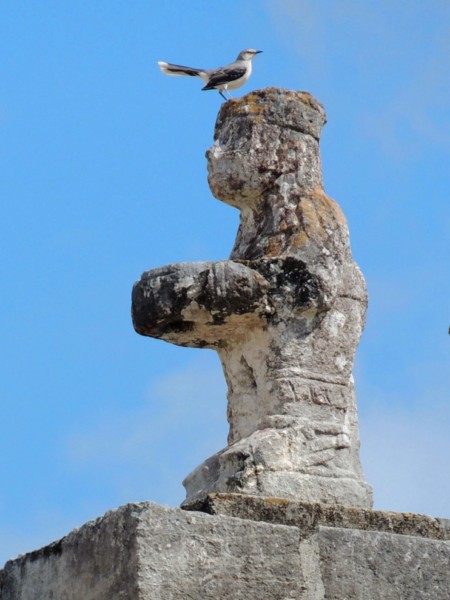 One of the statues on top of the Temple of Warriors, Chichen Itza, Mexico