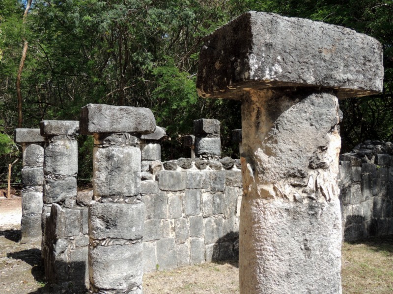 Remains of old rooms, Chichen Itza, Mexico