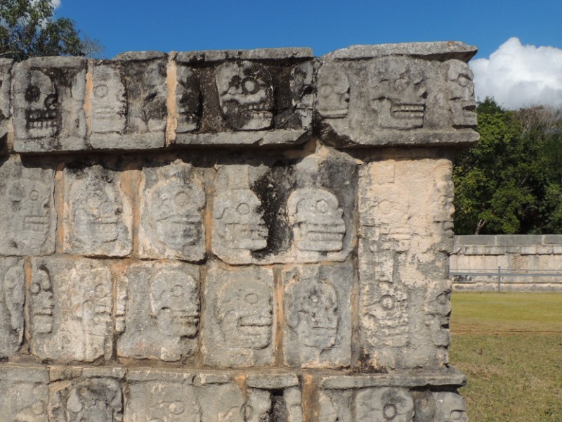 Tzompantli - prisoners were sacrificed here, Chichen Itza, Mexico