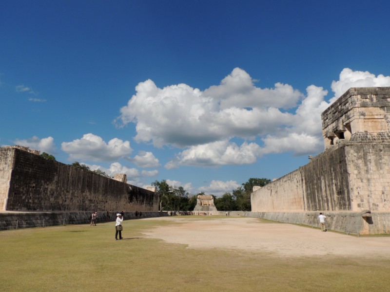 The largest pelota field in Mesoamerica, Chichen Itza, Mexico