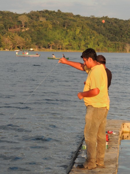 Favorite activity of residents, Flores Island, Guatemala