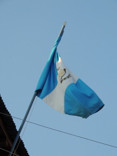 Flag of Guatemala, Flores Island, Guatemala
