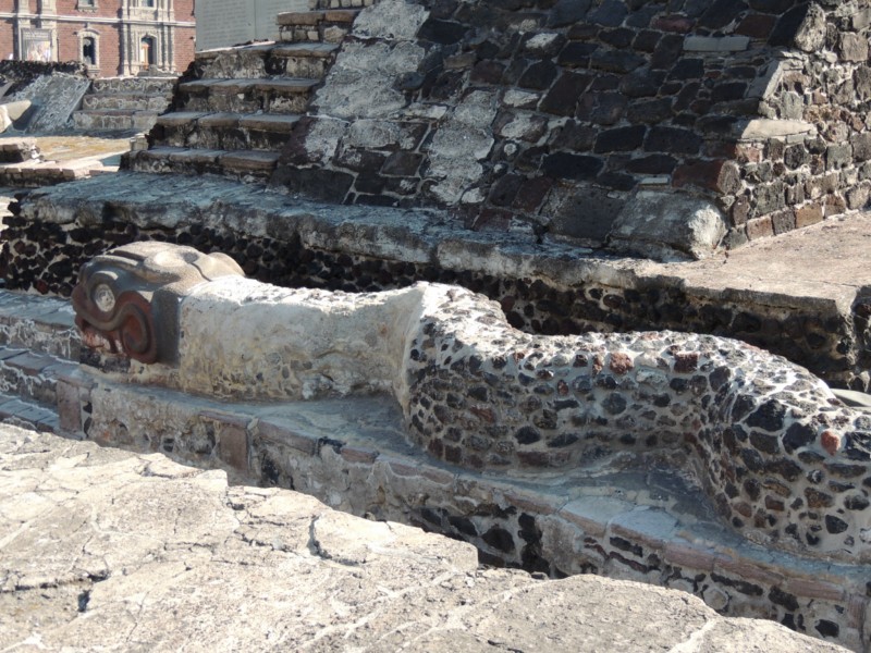 Stone Sculpture of Creeping Serpent, Mexico City, Mexico