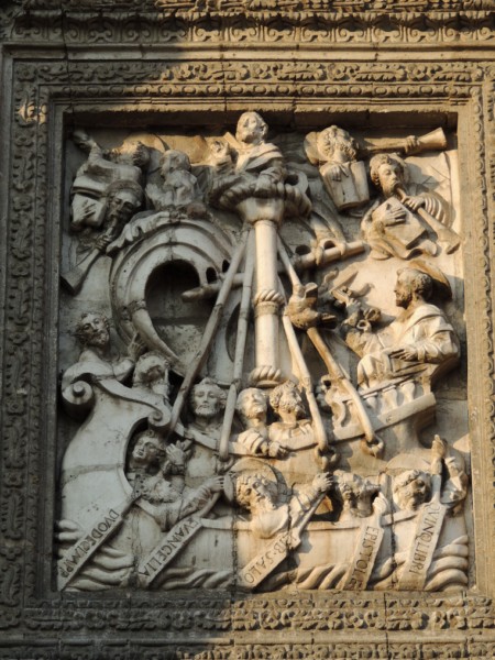Detail from the facade of the cathedral, Mexico City, Mexico