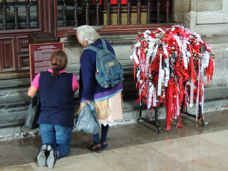 In front of the chapel of Our Lady of Guadeloupe, Mexico City, Mexico