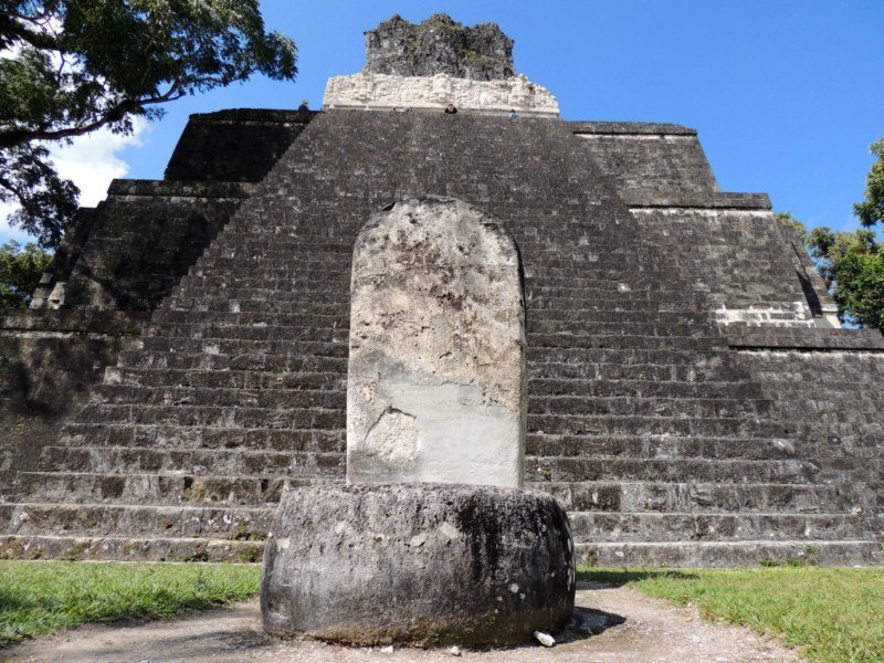 Sacrificial altar, inside the Temple of Masks, Tikal, Guatemala