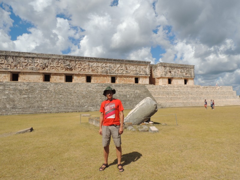 In front of the Governor's Palace, Uxmal, Mexico