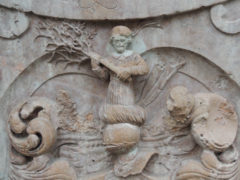 Relief on the cathedral wall, Vienna, Austria